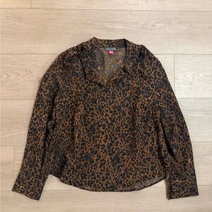 Vince Camuto Animal Print Blouse - Brown and Black